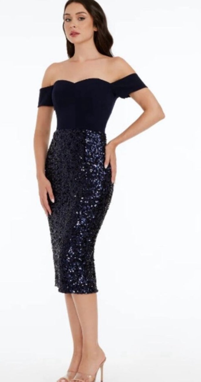 Dress the Population Bailey Sequin Dress in BLACK Sz Small $268