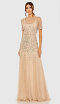 MAC DUGGAL HIGH NECK SHORT SLEEVE SEQUIN
EMBELLISHED DRESS NUDE
SILVER 93909 Sz 6 $698