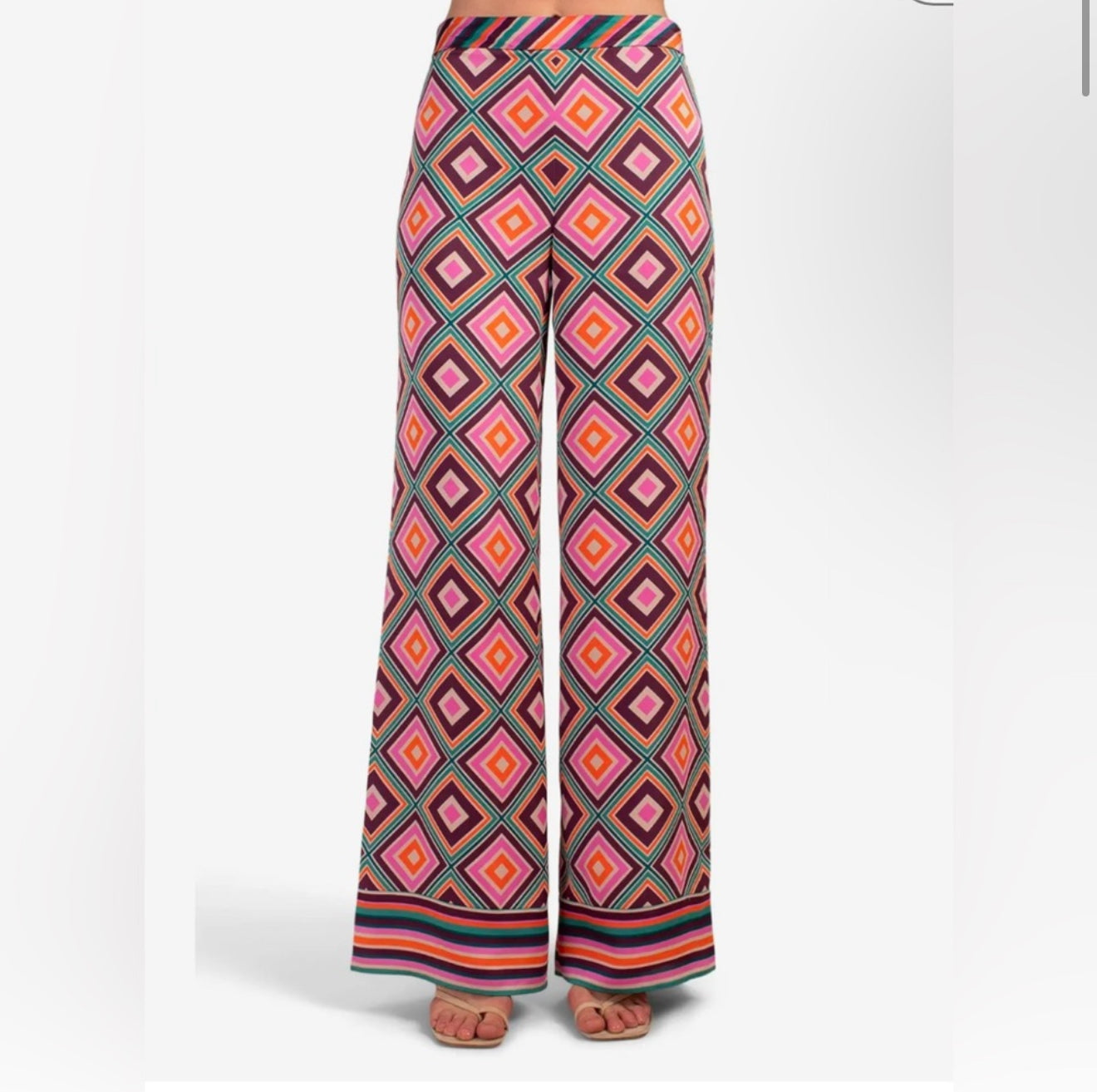 New! Trina Turk Bay Geometric Wide Leg Pants sz 2 $388