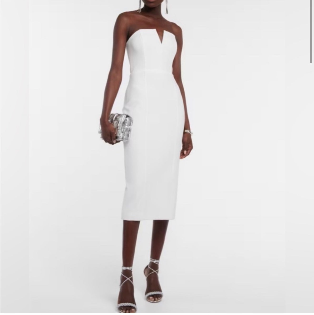 Veronica Beard Nabi Strapless Body Skimming Dress in Off White Sz 0 $698