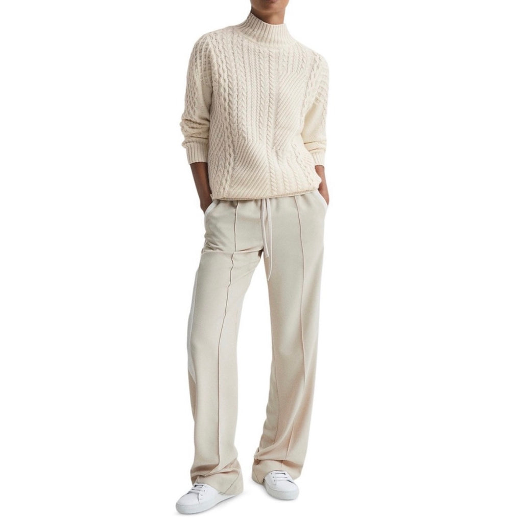 REISS Martha Roll Neck Cable Knit
Sweater in Cream Sz XS