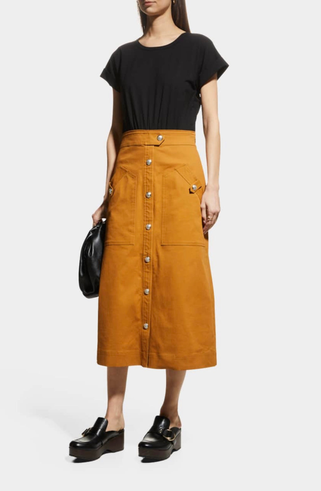 VERONICA BEARD Larsen mixed media midi dress Black/ Camel Sz XS