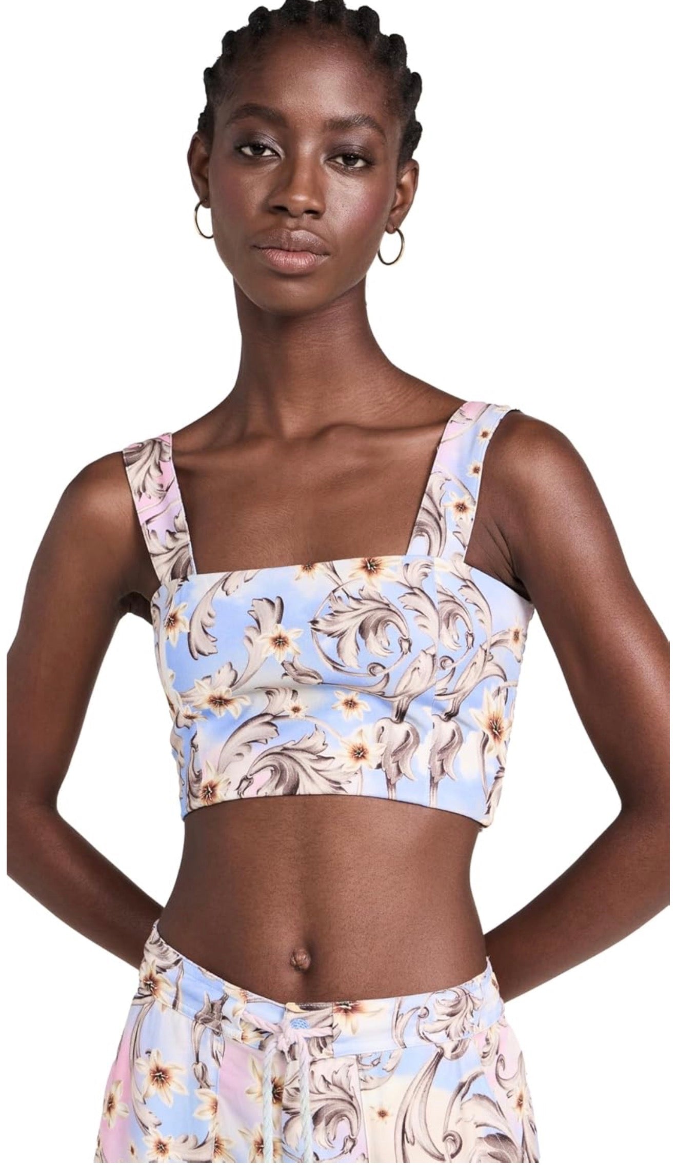 Agua Bendita Leah Numen Cropped Top Multi Color Sz Small $130