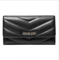 Michael Kors Jet Set Travel Large Quilted Tri-Fold Wallet in Black
