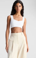 A.L.C. Jordana Compact Knit Top White Sz Large $195