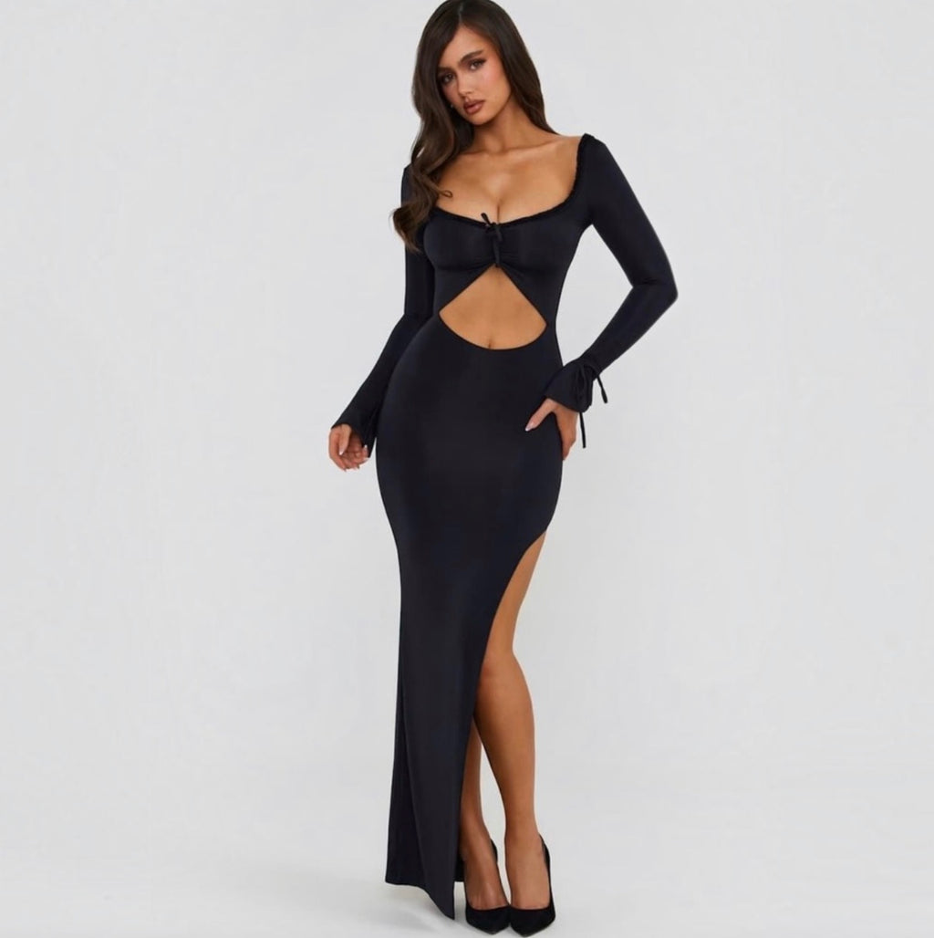 Oh Polly Matilda Ruffle-Trim Cut-Out Maxi Dress Size US 0