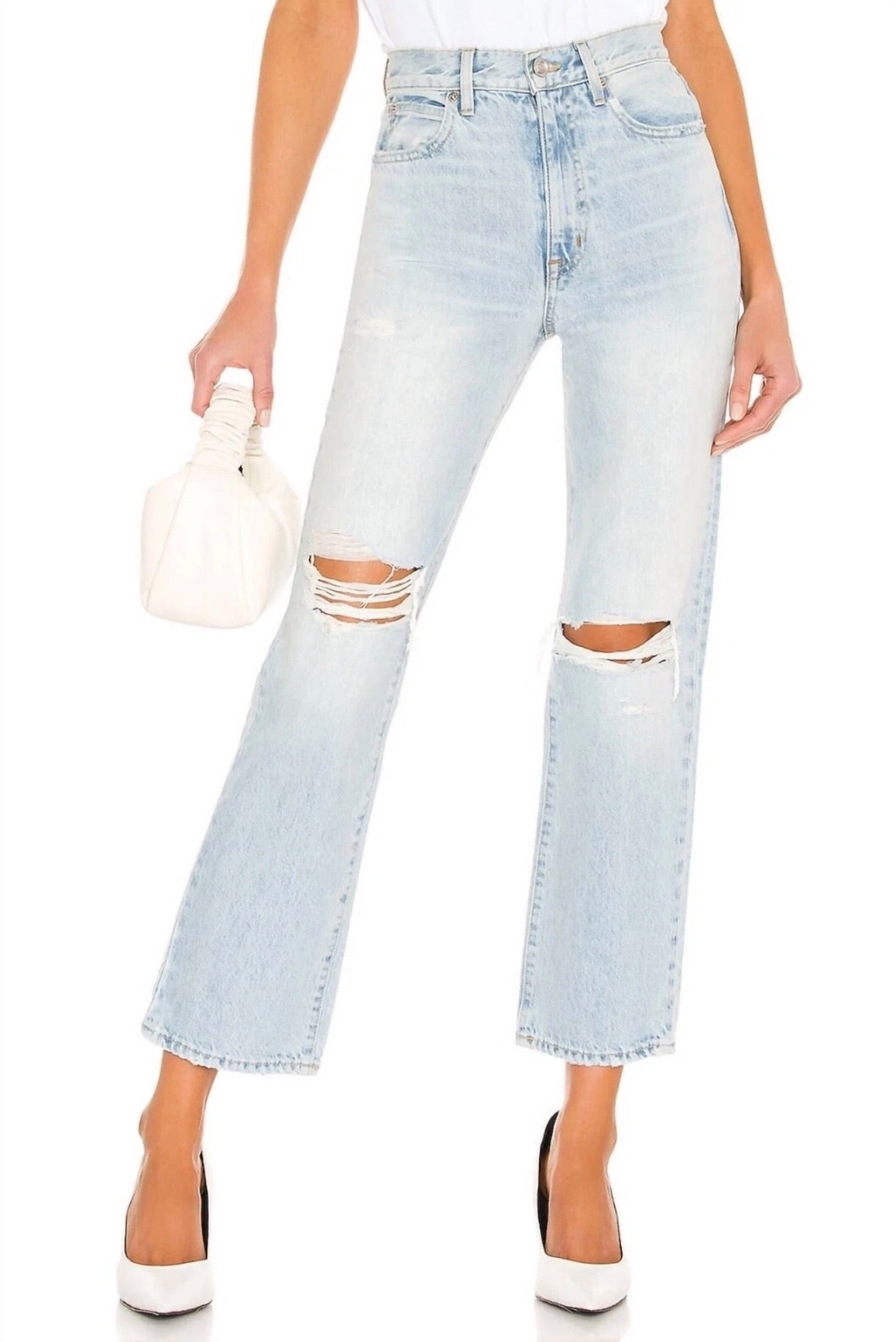SLVRLAKE London High Rise Straight Ankle Jeans Heartbreak Hotel 27 NWT $349