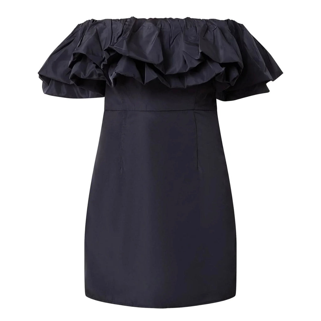 Rhode Resort Black Vivi off the Shoulder ruffle Mini Dress sz 10 $575