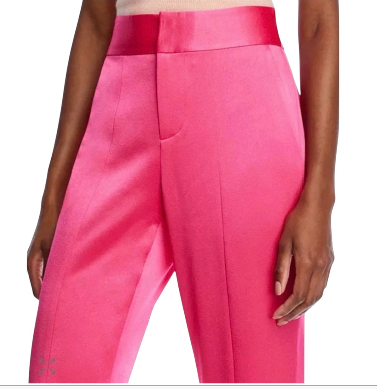 ALICE + OLIVIA Jody Satin High
Waist Slit Front Pants Pink Sz 8