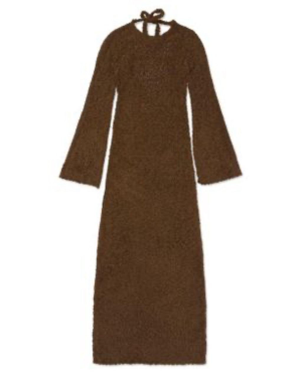 Honor The Gift Brown Fuzzy Knit Maxi Dress Long Sleeve Open Tie-Back
Medium $137