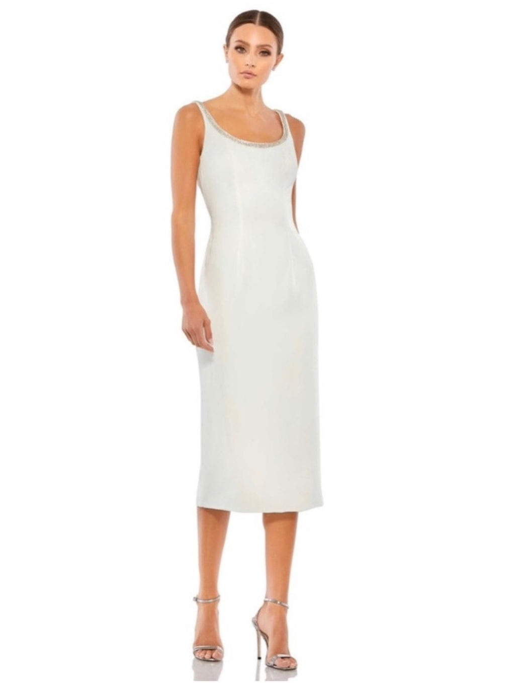 Ieena Mac Duggal Ivory Embellished Sleeveless Evening Dress 26681 Sz 2 $358