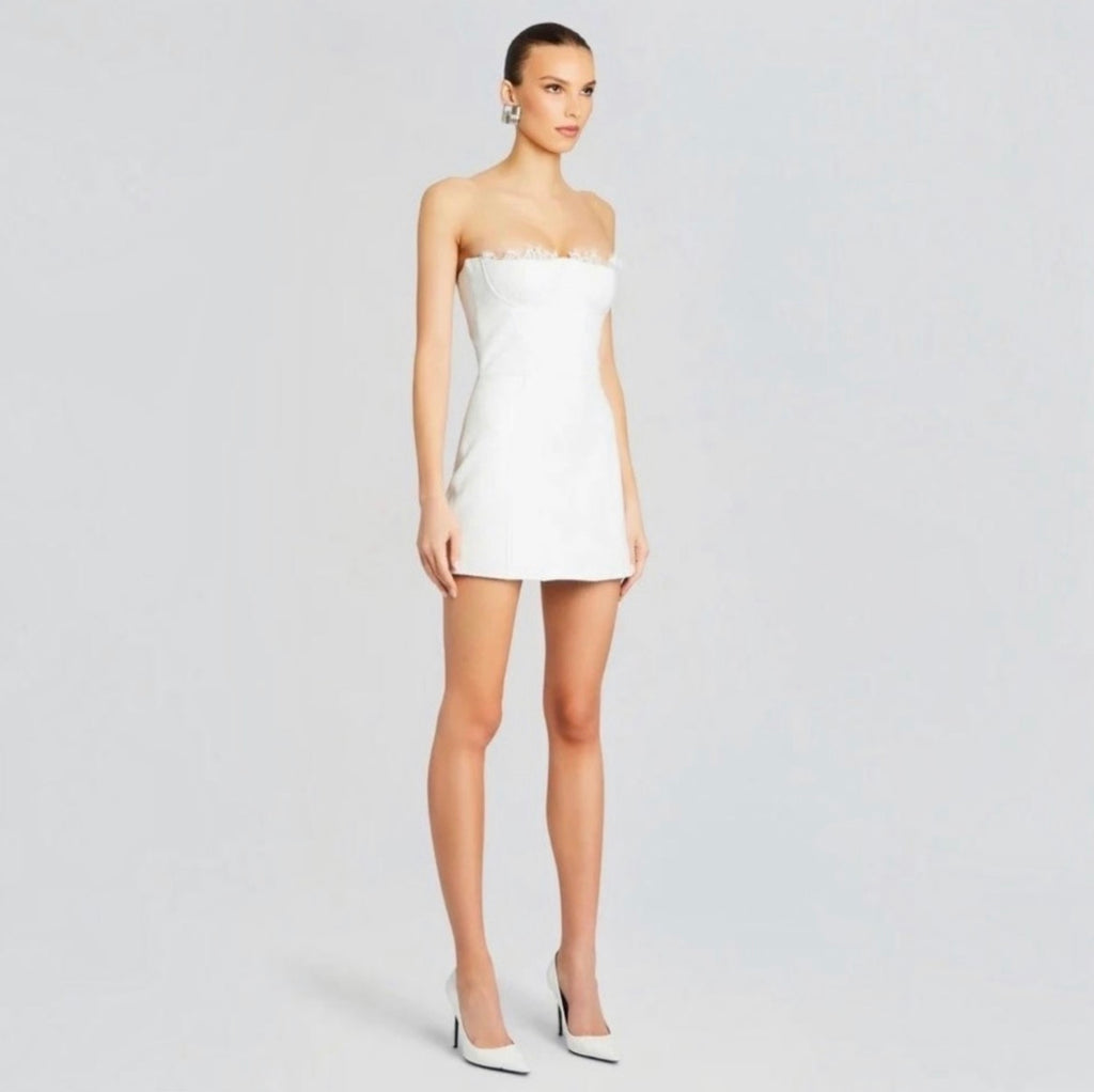 Retrofete AMBERLY LEATHER DRESS in Optic White