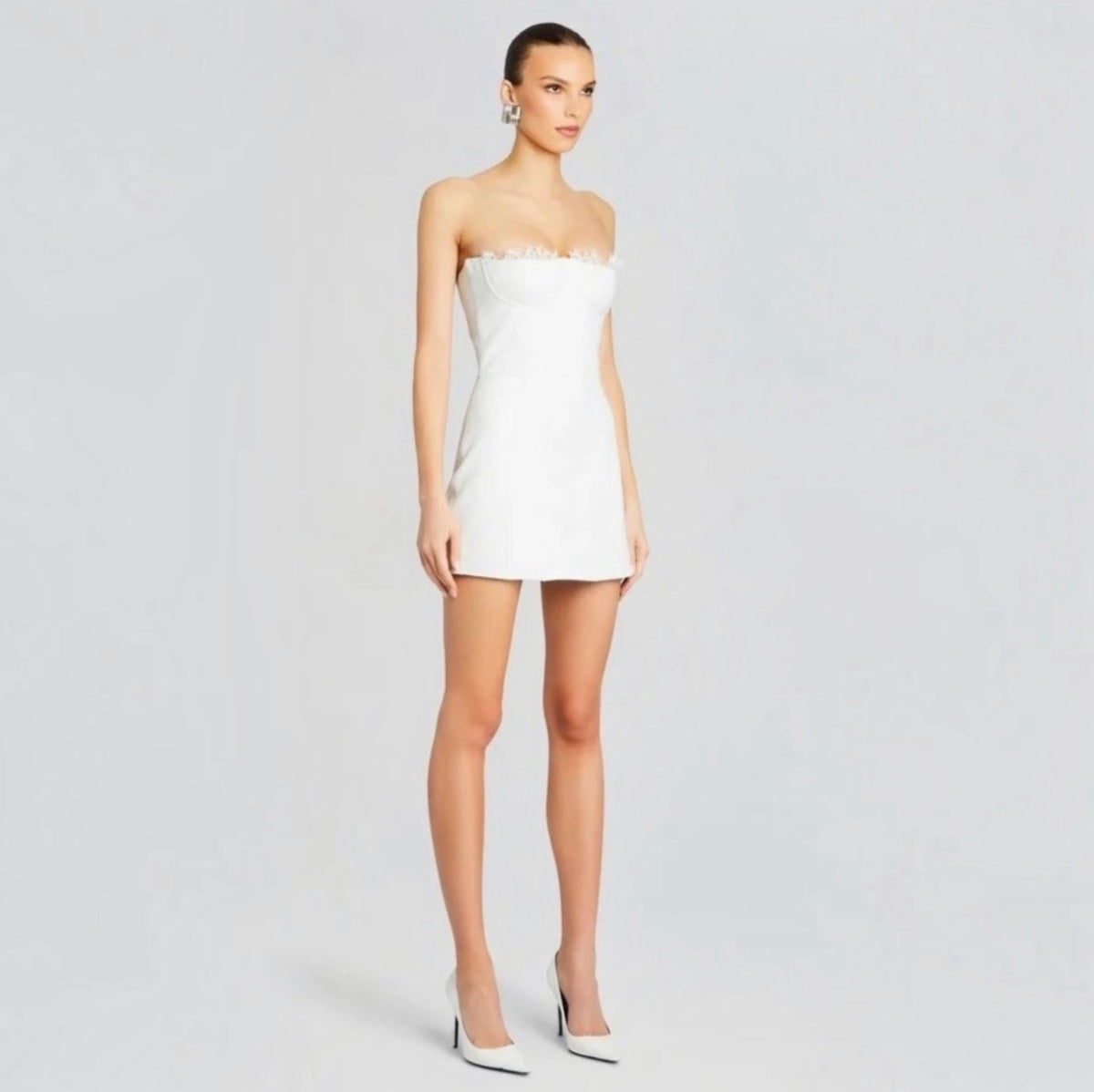 Retrofete AMBERLY LEATHER DRESS in Optic White