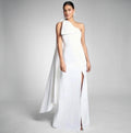 SACHIN & BABI
VALERIA SINGLE-SHOULDER GOWN in Ivory White Sz 8