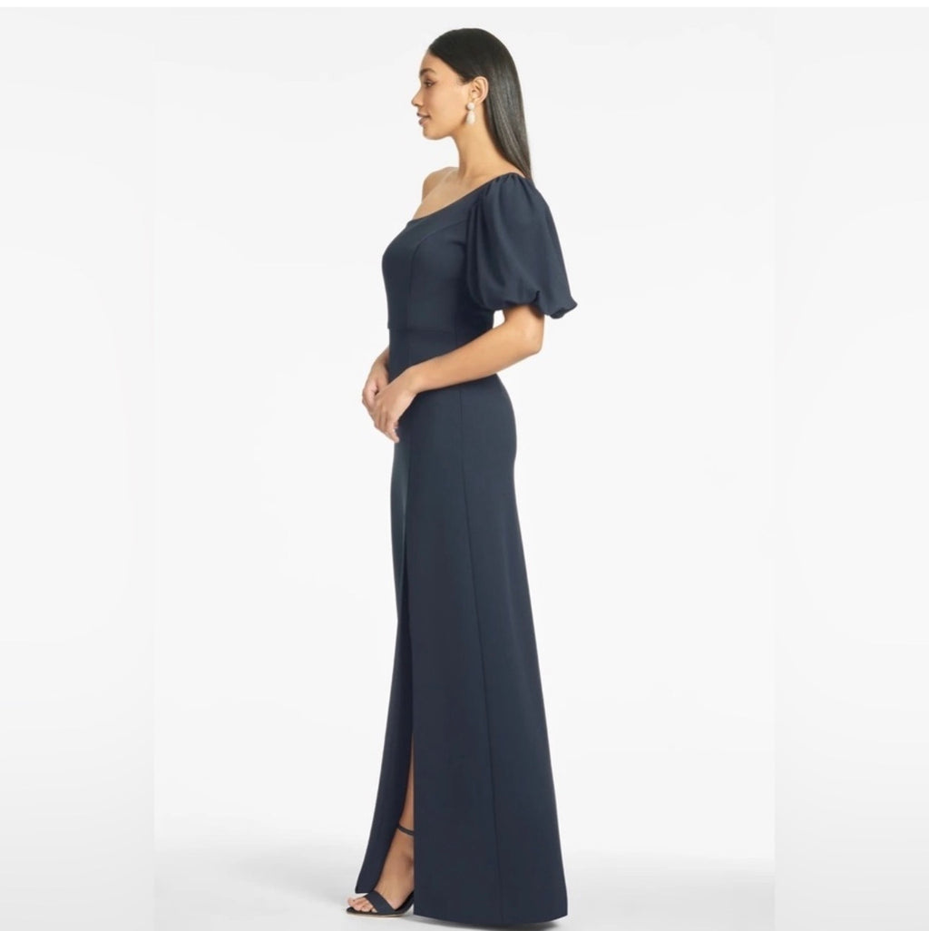 Sachin & Babi Nadia One-Shoulder Navy Gown NWT Size 6 $285