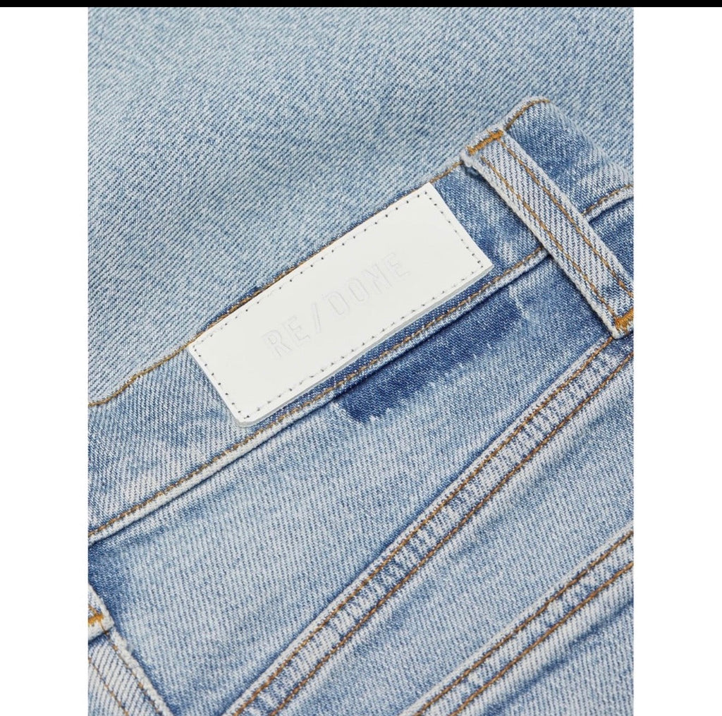 Re/done Mid-Rise Stretch Wide-Leg Crop Jeans in Undertow Sz 32