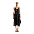 A.L.C. Lou Sequined Keyhole Midi-Dress Black Sz 6