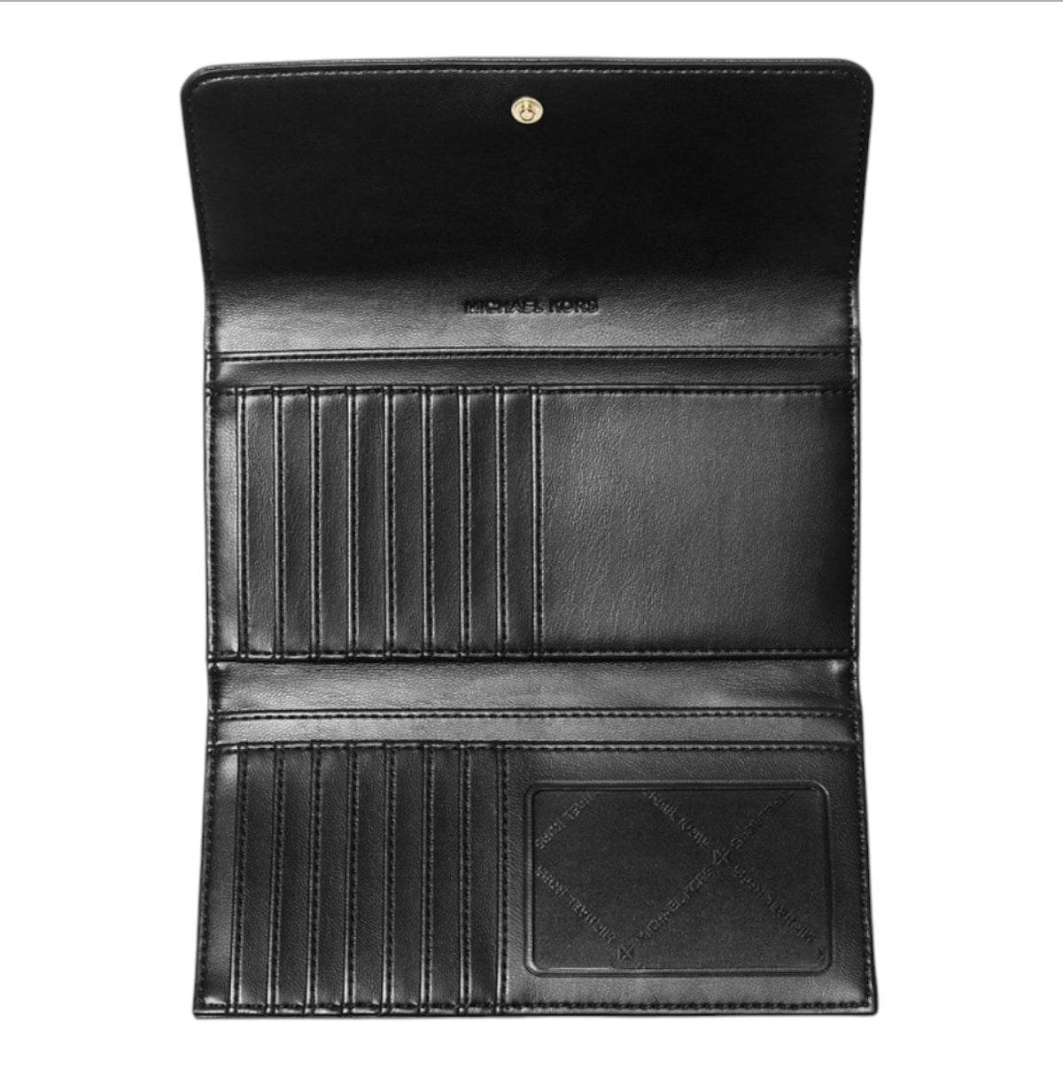 Michael Kors Jet Set Travel Large Quilted Tri-Fold Wallet in Black