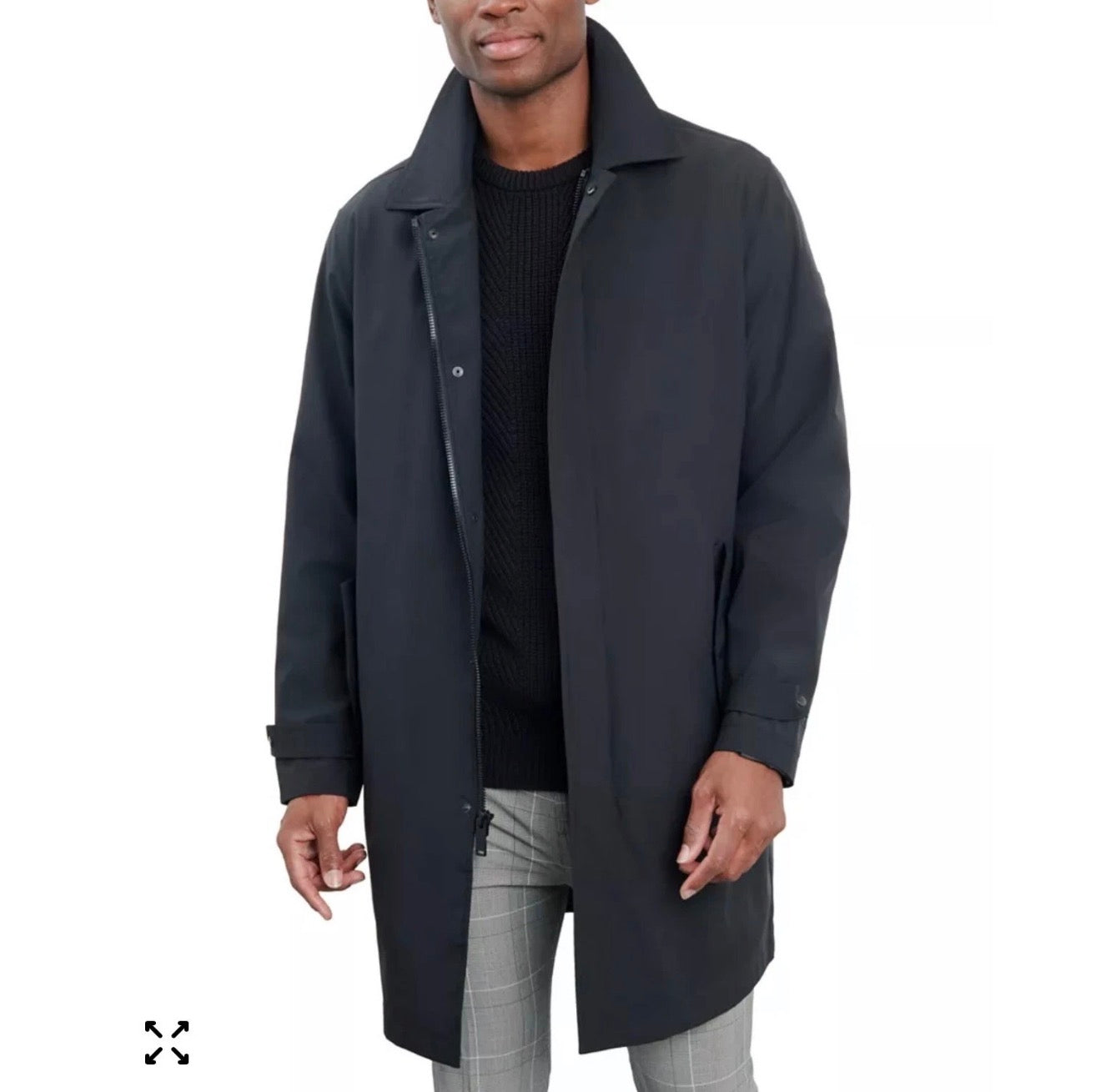 Michael Kors Men's Macintosh Full-Zip Raincoat in Black Sz Large
$225