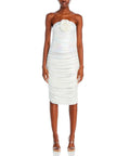 BAHÍA MARÍA Roxane Ivory
Iridescent Ruched Cocktail Dress Sz
Small $484