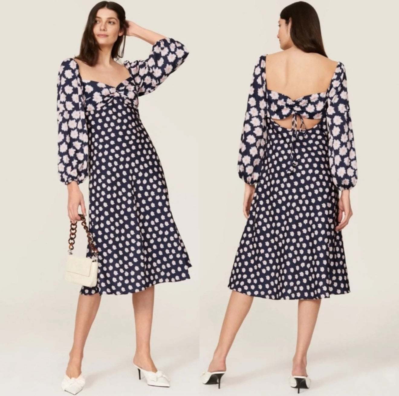 Sachin & Babi Melody Floral Crepe Midi Dress Sz 10 $425