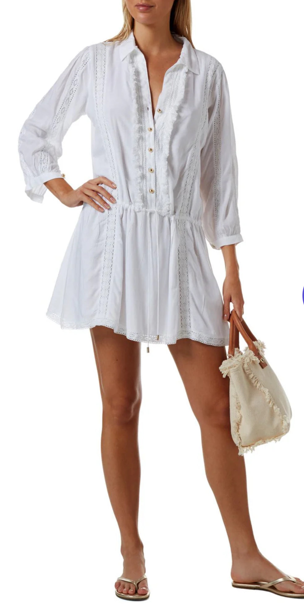 Melissa Odabash SCARLETT WHITE DRESS Sz Medium $239