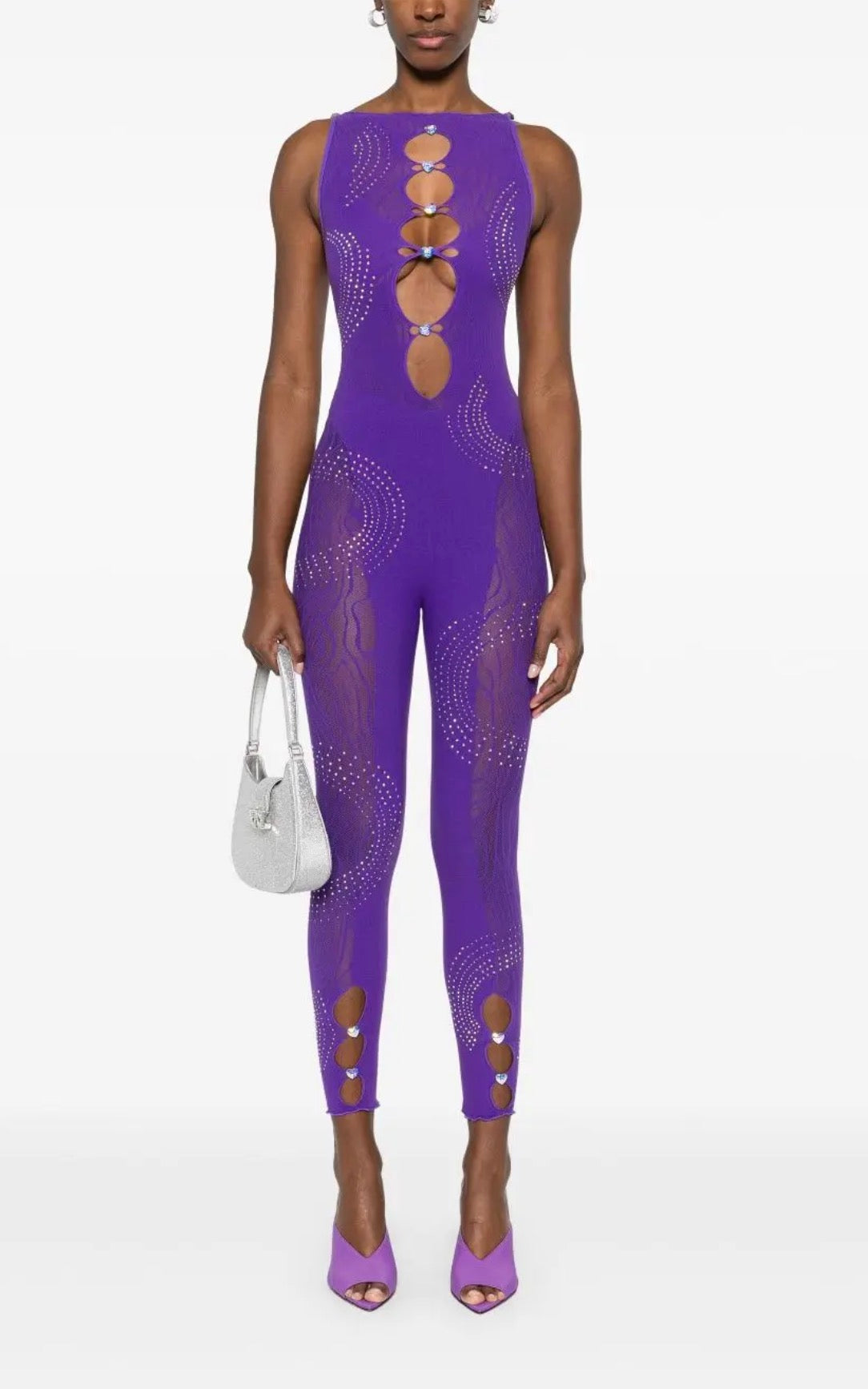 Poster Girl RHINESTONED JANICE JUMPSUIT in TWILIGHT Purple One Sz $255