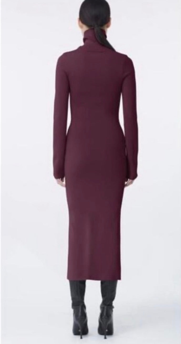 GAUGE81 Suno Long Sleeve Cut Out Midi Dress Merlot Sz 36 US Small