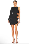 MOTHER OF ALL Doris Mini Dress Black Cutout Bow Detail Size Medium
