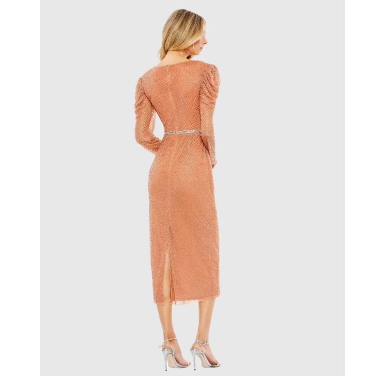 Mac Duggal
Beaded Wrap Over Puff
Sleeve Dress 93674 Copper $598