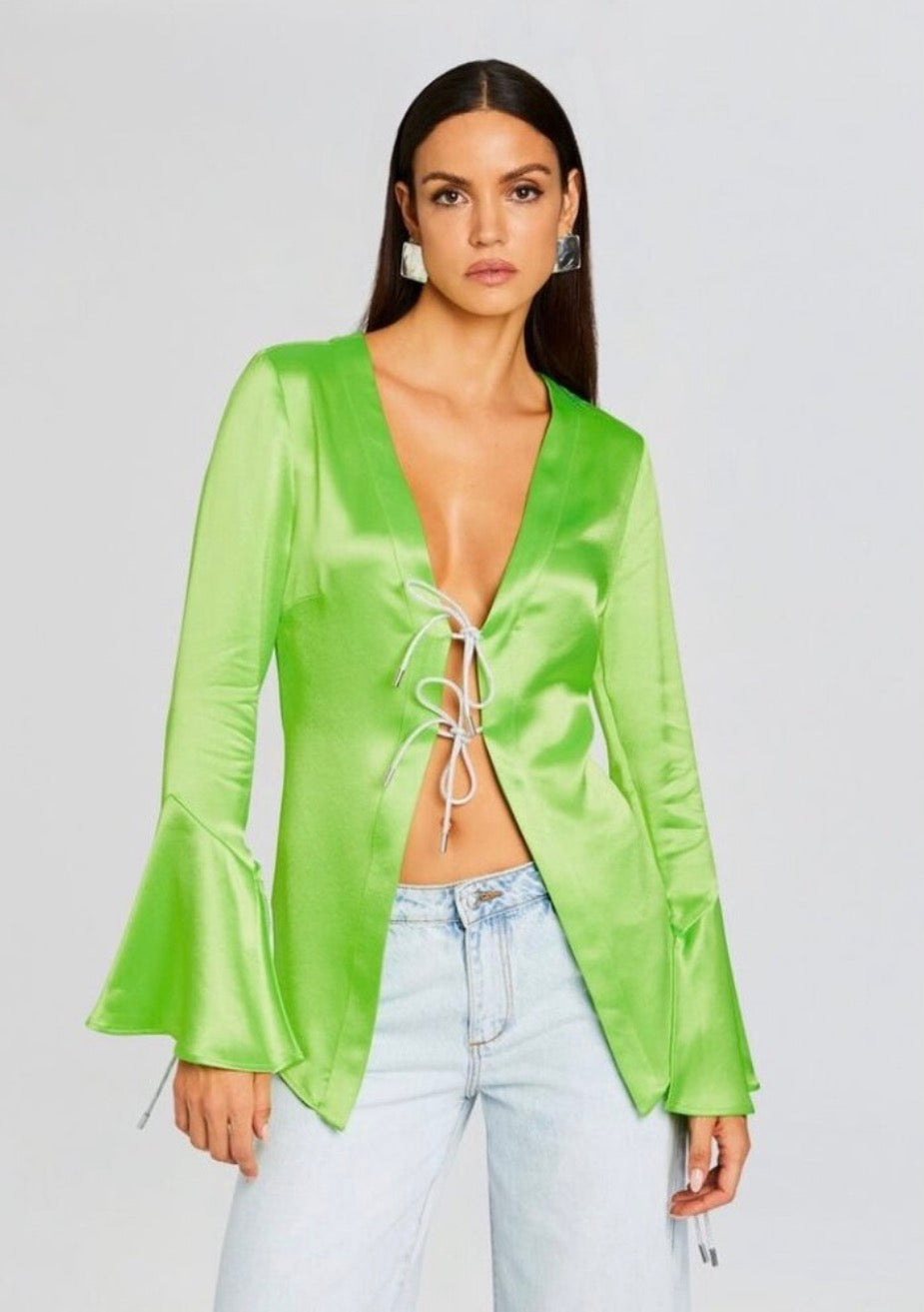 Retrofete Svea Blouse in Fresh Lime XS $398