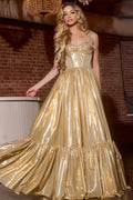 JOVANI Shiny Corset Gown With Flared Skirt 43596 Sz 4 $498