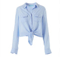 Melissa Odabash Tash Shirt in Cornflower Blue Sz Large $170