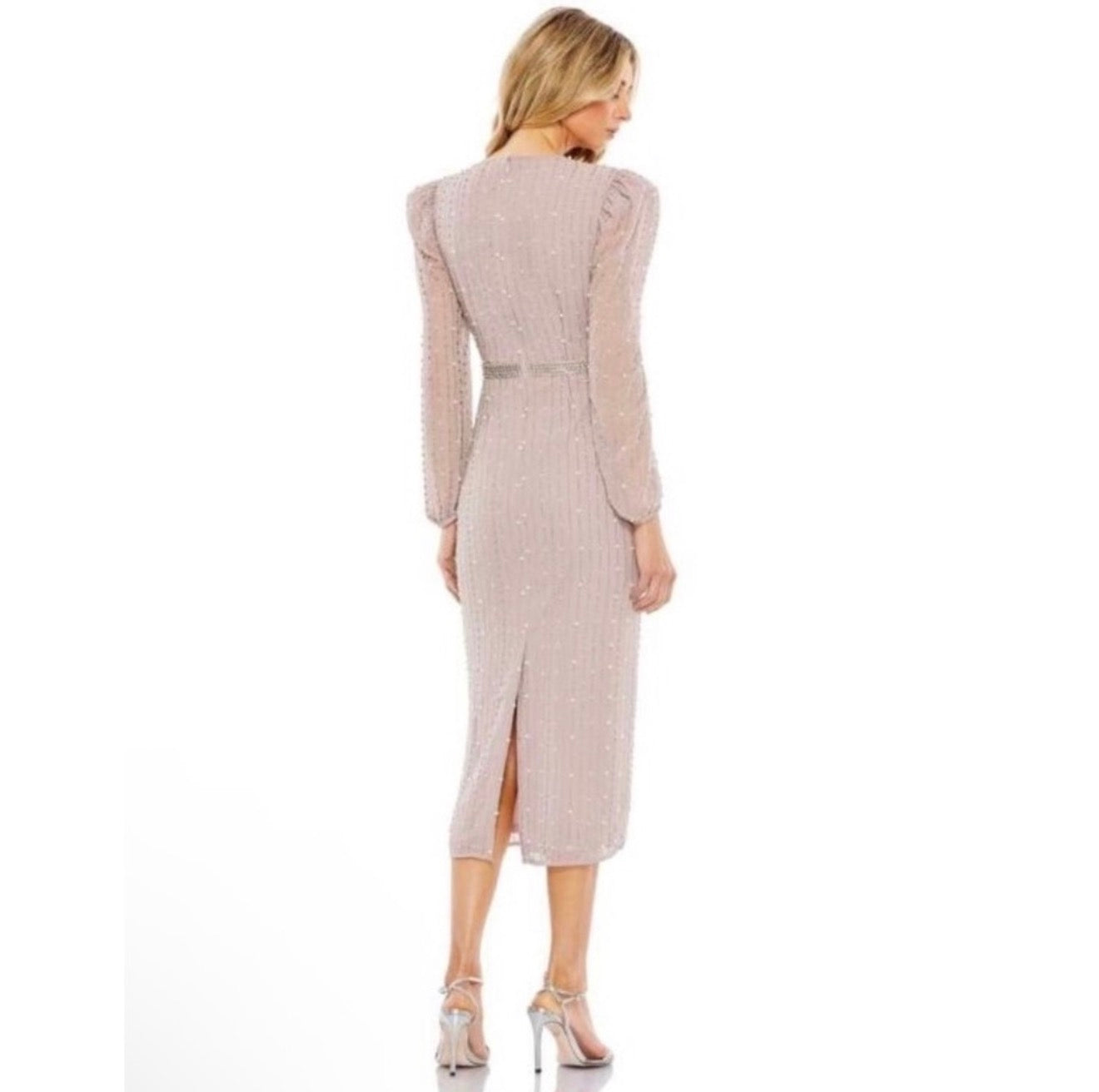 MAC DUGGAL (93622) Vintage Lilac Beaded Long Sleeve Embellished
Dress Sz 8 $498