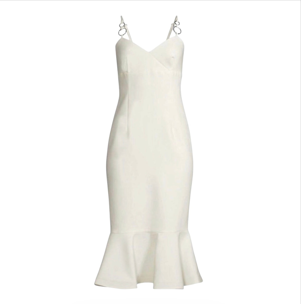 Likely Hirsch Midi Flute Dress in White Size 2