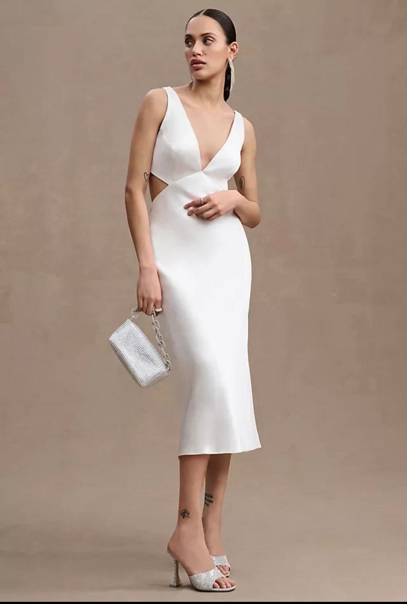 BHLDN Sachin & Babi Sierra Satin
Midi Dress White Size 4 $250