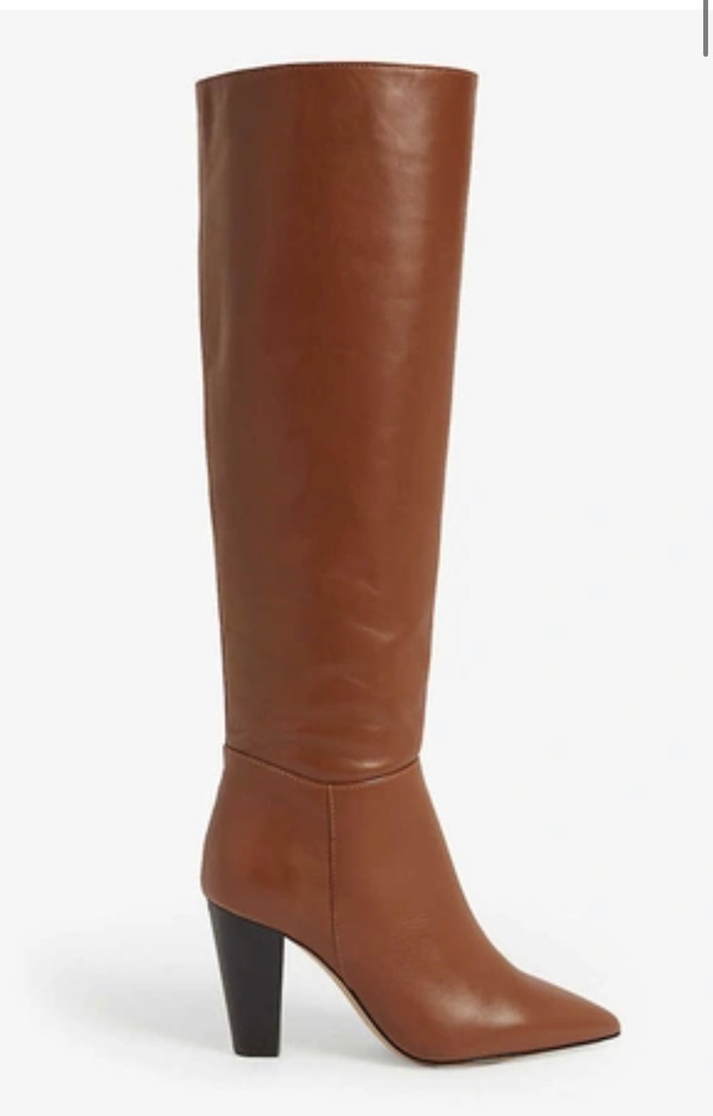 MAJE Fidel Tall Leather Boots in Cognac Sz 37 $585