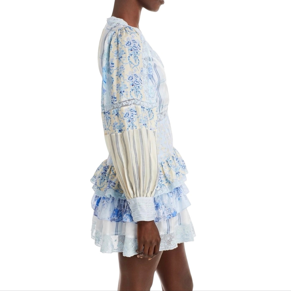 LoveShackFancy Sienne Ocean Spray Mist Silk Mini Dress Size 4