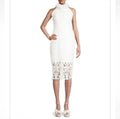 Milly Bridget Guipure Lace Dress White Midi Halter Sz 4
