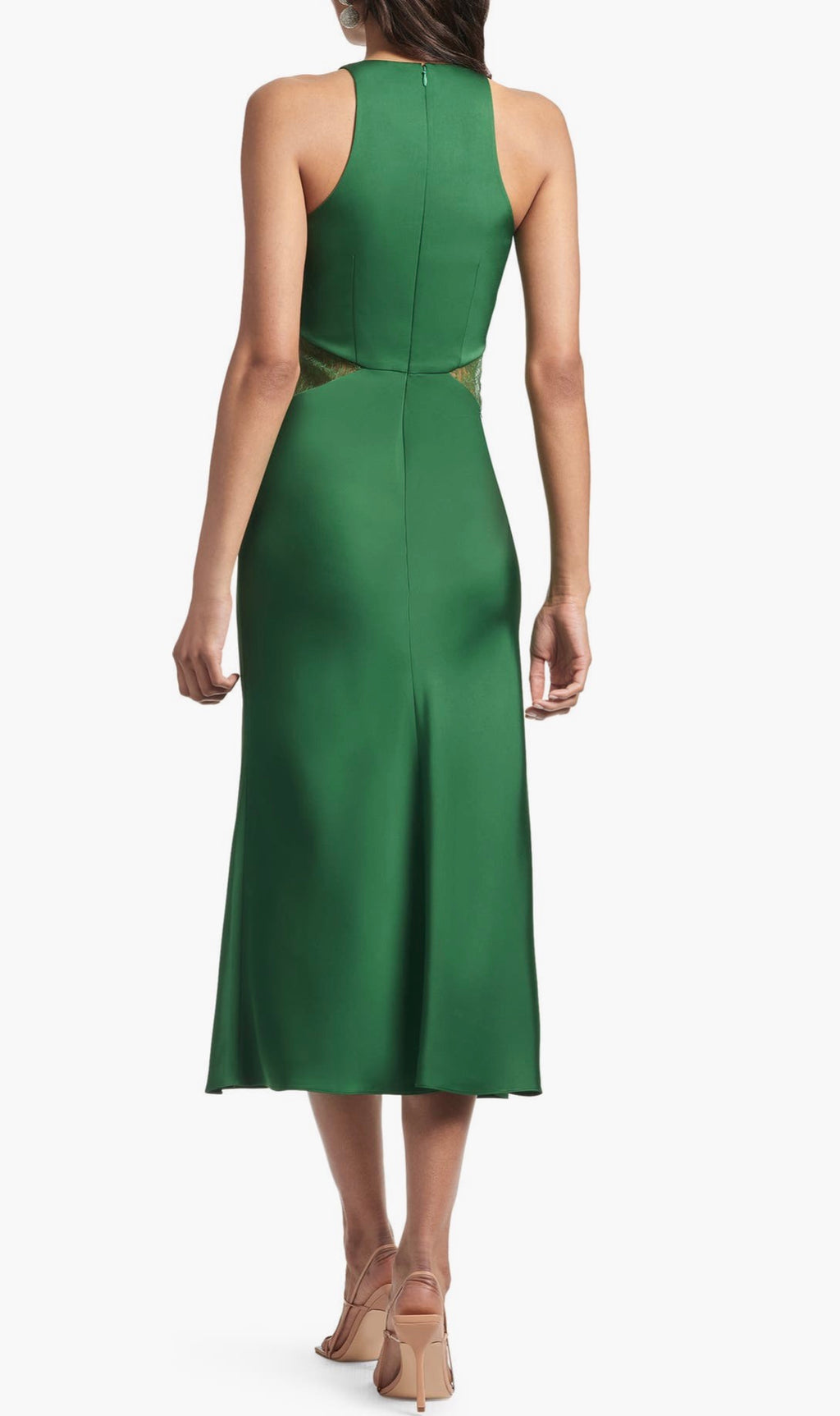 Sachin & Babi Drew Lace Cutout Satin Crepe Dress in Emerald Green Size 2 $465