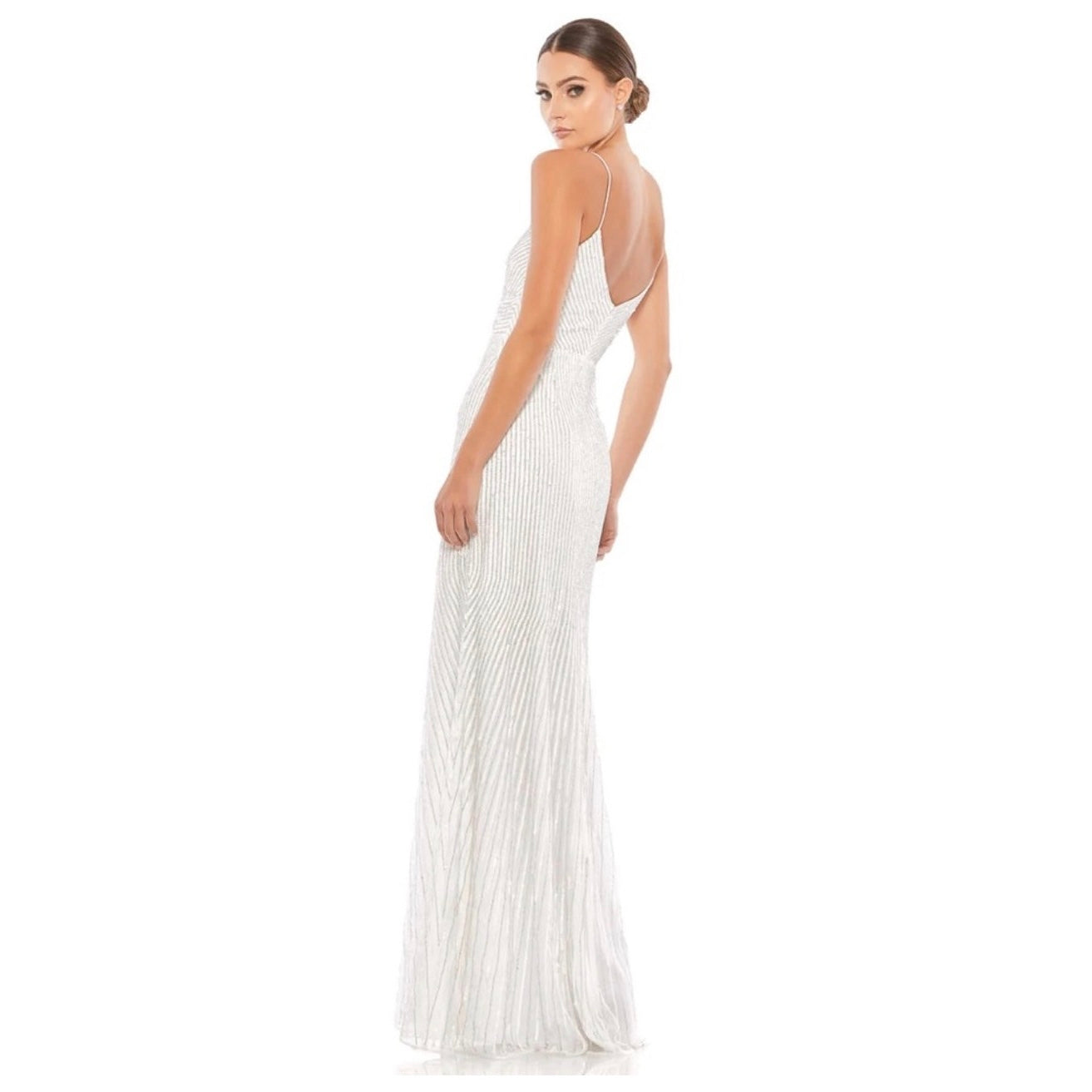 Mac Duggal Sequin Spaghetti
Strap Gown Pearl #10817 Sz 10