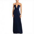 RAMY BROOK Raquel V-Neck Strapless Gown Navy Size 8