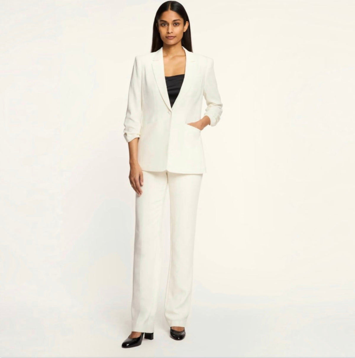 CINQ À SEPT Crepe Khloe Ivory Blazer Size 0