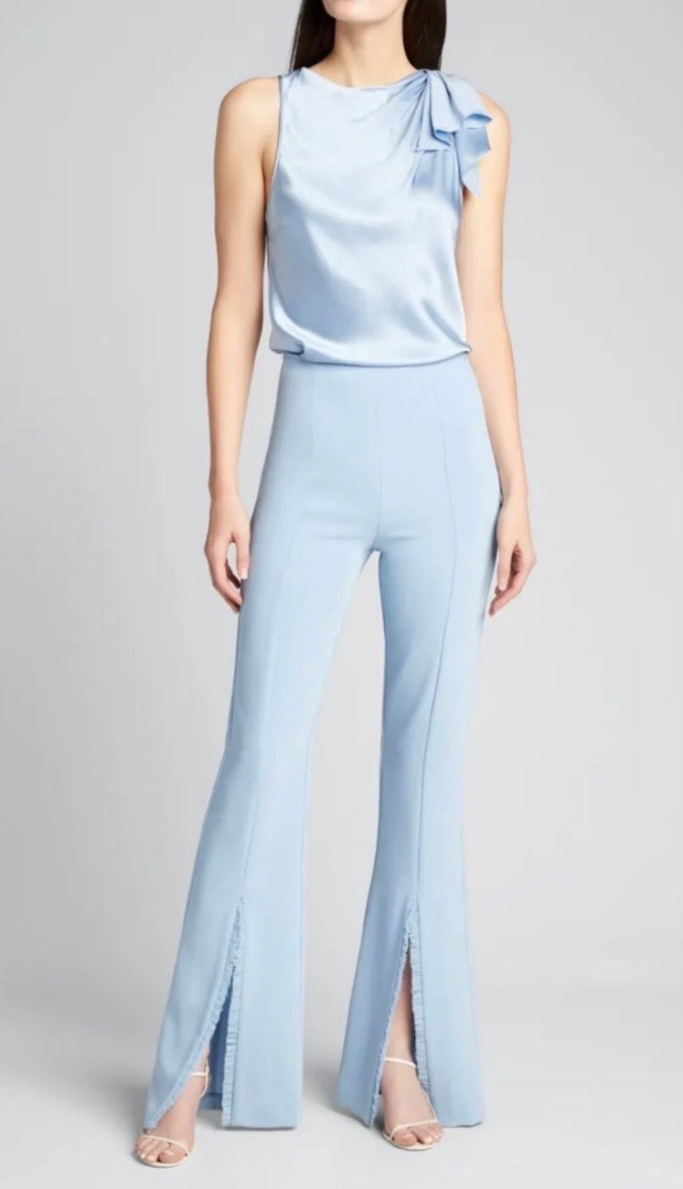CINQ À SEPT Powder Blue Front Slit Flare Pants Sz 4