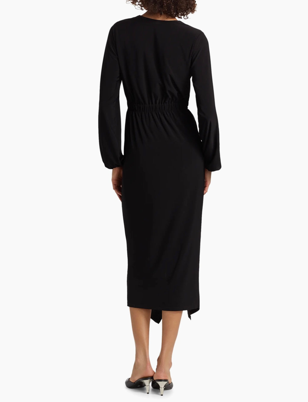 Ramy Brook
Sutton Twist-Front Jersey Midi-Dress Black sz Large $395