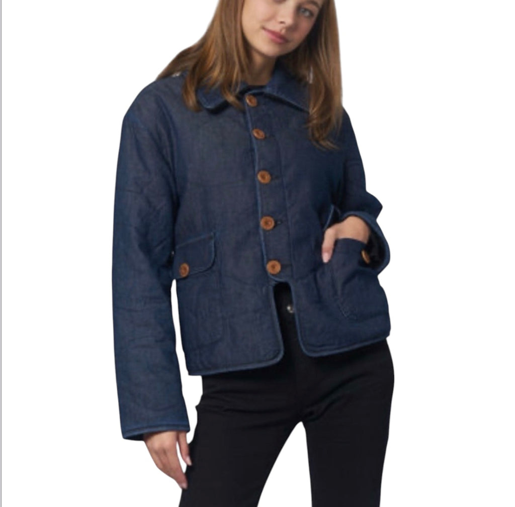 Daily Blue Bon Bon Reversible Jacket Sz Medium
