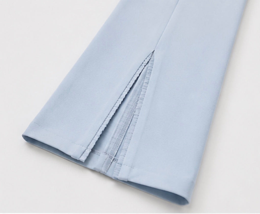 CINQ À SEPT Powder Blue Front Slit Flare Pants Sz 4