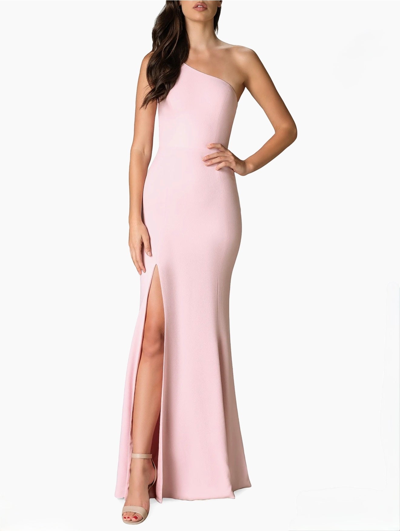 Dress The Population
Amy One-Shoulder Bodycon Maxi Dress Vintage Pink Sz Small 
$228