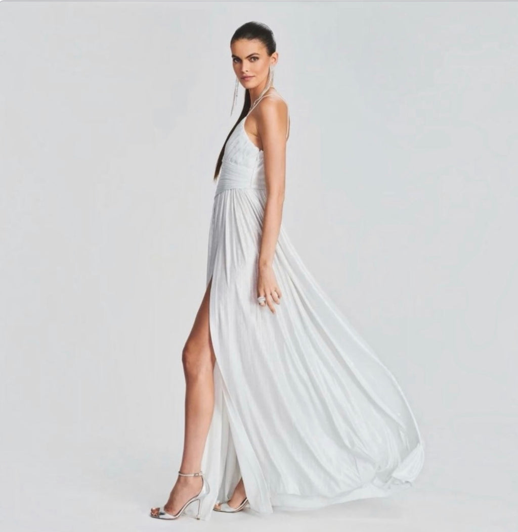 Retrofete DOSS DRESS in Silver/ White Sz Medium