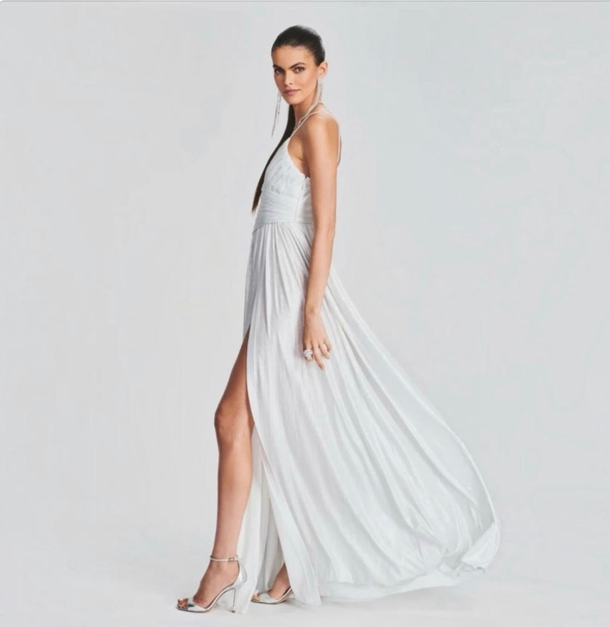 Retrofete DOSS DRESS in Silver/ White Sz Medium